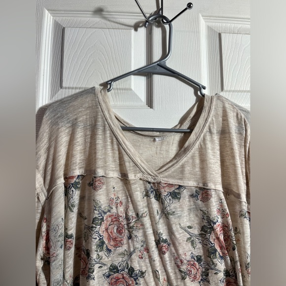 Plus size size 2x 3x floral slub baseball jersey long tunic top READ - Picture 6 of 9